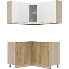 Готовая кухня Интерлиния Мила 12x14 без столешницы (белый платинум/дуб золотой)