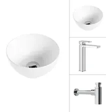 Умывальник Lauter 21601E + Cascade 21СК0655C с сифоном 21635CH (хром)