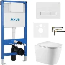 Унитаз подвесной Axus 2380 с инсталляцией 011D и кнопкой 097HDW