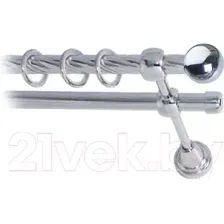 Карниз для штор Lm Decor Шар малый 124 2р витой (хром, 4м)