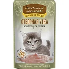 Влажный корм для кошек Деревенские лакомства Отборная утка паштет для котят (70г)