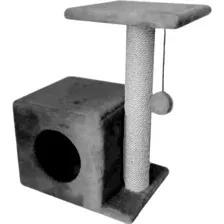 Комплекс для кошек Cat House с боковой полкой, джут серый, 58 см