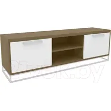 Тумба Hype Mebel ТВ 120x40 (белый/дуб галифакс олово)