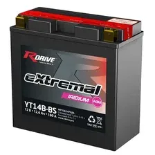 Аккумулятор мотоциклетный RDrive eXtremal Iridium YT14B-BS 12Ah (180А 150*70*130) RDrive YT14B-BS