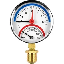 Термоманометр сантехнический Valfex 80мм 1/2" 10 бар 120°С / VF.TMN.80.012.10