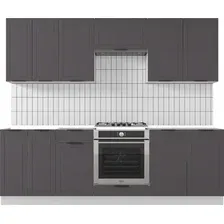 Готовая кухня Mio Tesoro Корнелия Ода-плюс 2.4 без столешницы (графит)