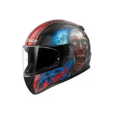 Мотошлем LS2 FF353 Rapid II Zombie (2XL, черный/красный)