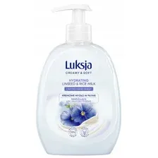 Жидкое мыло с дозатором Luksja Hydrating Linseed & Rice Milk / Льняное и Рисовое Молочко 500 мл