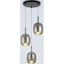 Подвесная люстра Ambrella light LH11153/3 BK/WH/SM (черный/белый/дымчатый)