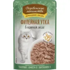 Влажный корм для кошек Деревенские лакомства Филейная утка в нежном желе / 79218077 (70г)