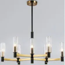 Люстра Ambrella LH55513/9 BK/BS/CL (черный/латунь/прозрачный)
