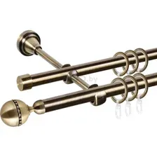 Карниз для штор АС ФОРОС Grace D16K/16Г + наконечники Кортеза (2м, антик)