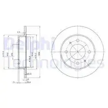 Тормозной диск DELPHI BG3070 полный , задняя ось
