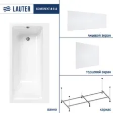 Ванна акриловая Lauter Seraphina 160x80 / 2112160L (с каркасом, лицевым и торцевым экранами)