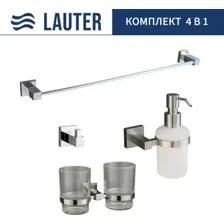 Набор аксессуаров для ванной Lauter 21SH6081 + 21SH6171 + 21SH6091 + 21SH6011 (Chrome, 4 предмета)