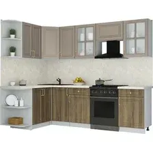 Кухонный модуль Интерлиния Мила Шато 1.5x2.6 LV (луна/дуб вотан/опал светлый)
