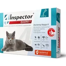 Капли от блох и клещей Inspector Quadro для кошек 4-8 кг