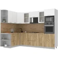 Готовая кухня Интерлиния Мила 1.68x2.8 левая (белый платинум/дуб золотой/дуб бунратти)