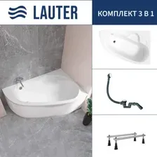 Ванна акриловая Lauter Valencia 170x110 / 2102170R (с ножками и сифоном 21Y31002 белый)
