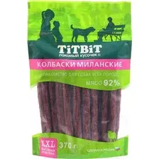 Лакомство для собак TiTBiT Колбаски Миланские / 24324 (XXL выгодная упаковка, 370г)