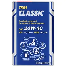 Моторное масло Mannol Classic 10W-40 API SN/CH-4 1л (металл)