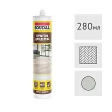 Акриловый герметик для дерева Soudal ПАРКЕТ ЛАМИНАТ светло-серый, 280 мл