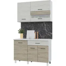 Готовая кухня Горизонт Trend 1200 (крафт белый/крафт серый)