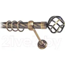 Карниз для штор Lm Decor Булава 097 1р витой 25мм (антик, 2.4м)