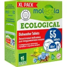 Таблетки для посудомоечных машин Molecola Экологичные (55шт)