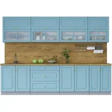 Готовая кухня Интерлиния Мила Шато 3.0Б (океан/океан/дуб бунратти)