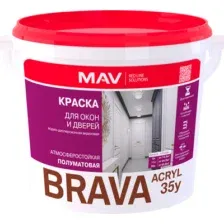 Краска Brava Acryl 35D ВД-АК-1035Д 1 л (белый полуглянцевый)