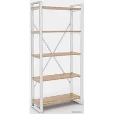 Стеллаж Hype Mebel Стандарт-2 80x200 (белый/дуб галифакс натуральный)