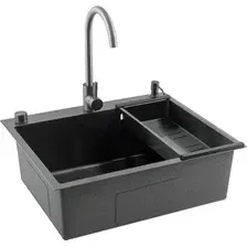 Кухонная мойка Futur FK 6050 Eco Embossing Pop-up Mixer plus (Black Nano)