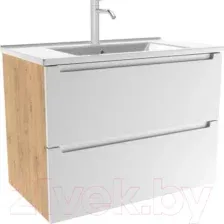 ЗОВ Тумба с умывальником Дион 60 D60LHO0M9003MKV5-OL60 (белый матовый/дуб)