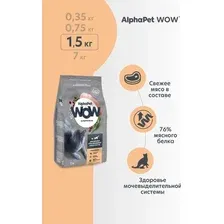 Сухой корм для кошек AlphaPet WOW Superpremium Cat Sterilised Цыпленок 1.5 кг