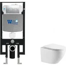 Унитаз подвесной WeltWasser Amberg 497 + Merzbach 043 GL-WT + Amberg RD-CR