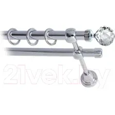 Карниз для штор Lm Decor Кристал 130 2р гладкий (хром, 4м)