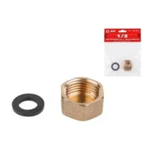 Заглушка  1/2" вн. с прокладкой, латунь, AV Engineering