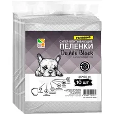 Одноразовая пеленка для животных Four Pets Double Black PFA102C-10UP (45x60см, 10шт)