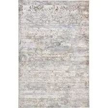 Ковер для жилой комнаты Radjab Carpet Бьянка Прямоугольник D057A 7653RK-B (1.2x1.8, Cream Shirink/Vizon Fdy)