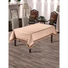 Скатерть DO&CO c гипюром 160x220 / 8082 (персиковый)