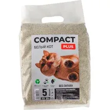 Наполнитель для туалета Белый кот Compact Plus комкующийся (5л/3.5кг)