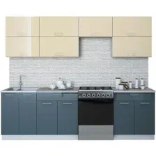 Готовая кухня Интерлиния Мила Gloss 60-26 (ваниль/асфальт)