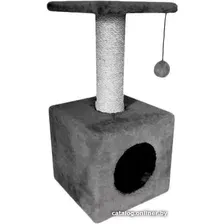 Домик Cat House с полкой 0.65 (сизаль серый)