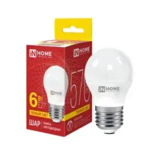 Лампа INhome LED-Шар-VC 6Вт 230В Е27 3000К 570Лм / 4690612020525