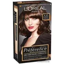 Крем-краска для волос L'Oreal Recital Preference 4.15 Каракас Темный каштан