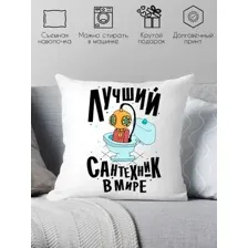 Декоративная подушка Print Style Лучший сантехник 40x40plat144