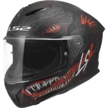 Мотошлем LS2 FF820 Rapid III Kaiju II (M, черный/красный/белый)