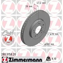 Тормозной диск ZIMMERMANN 280.3158.20 вентилируемый , передняя ось