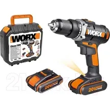 Дрель-шуруповерт Worx WX183.1 (с 2-мя АКБ, кейс)